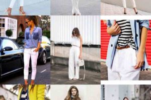 ideas para combinar un pantalon blanco