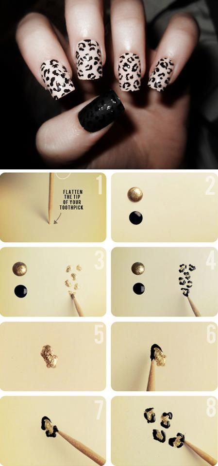 como hacer un diseño animal print en uñas