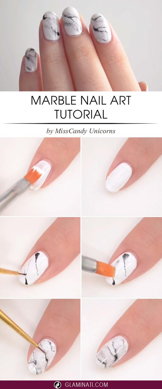 tutorial uñas marmoleadas