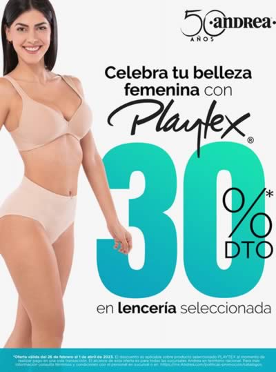 Catálogo Andrea Playtex Ofertas del 30% en Lencería 2023 para México