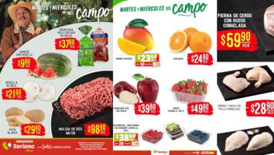 Martes y Miércoles del Campo Soriana 5 y 6 de mayo 2026 OFERTAS en frutas, verduras y carnes