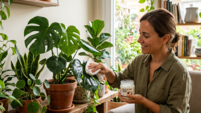 aceite de coco en plantas