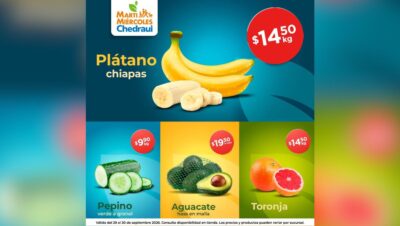 Martimiércoles Chedraui 29 y 30 de septiembre de 2026 precios en frutas y verduras