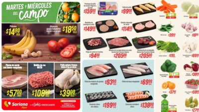Martes y Miércoles del Campo Soriana ofertas del 6 y 7 de octubre de 2026 en frutas, verduras y carnes